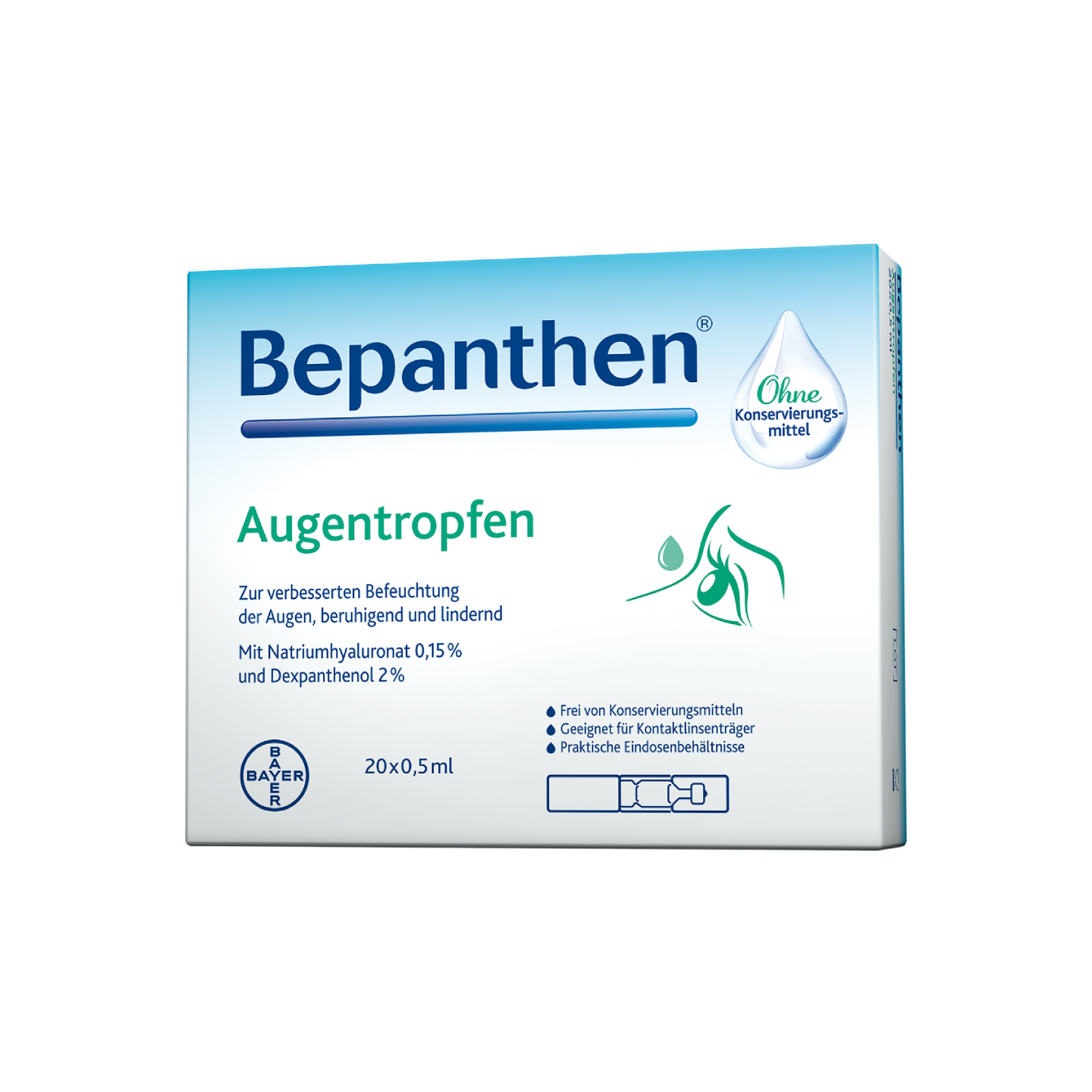 Bepanthen Augentropfen Einzeldose Verpackung
